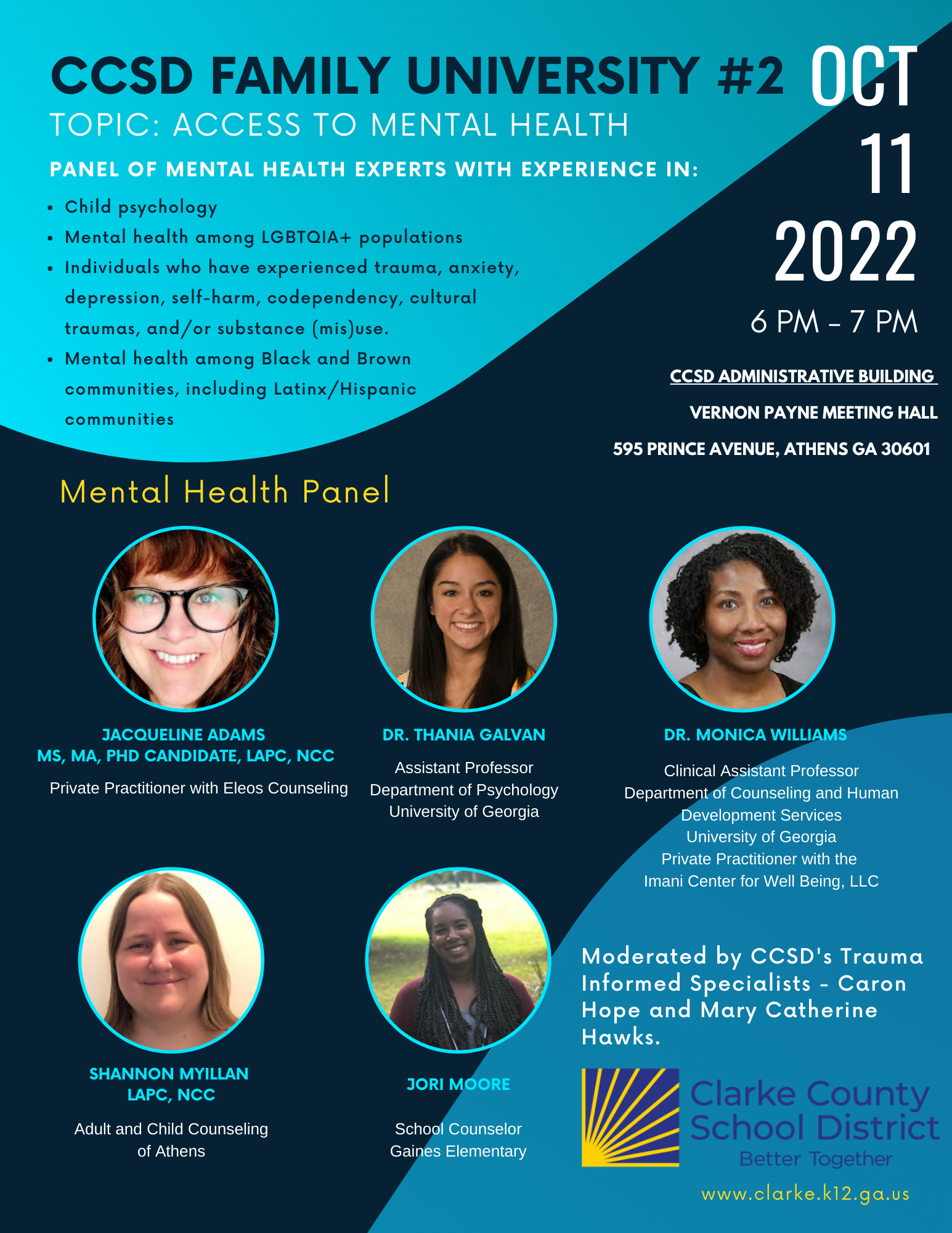 CCSD Dept. of Family and Community Engagement Presents Family University: 'Access to Mental Health'